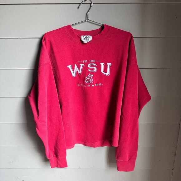 Lee Other - Lee Sport Vintage 90s WSU Cougars XL Crewneck Sweatshirt Made In USA Cut Hem